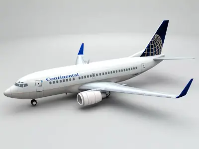  Boeing 737-500 Airliner - Continental 3D model
