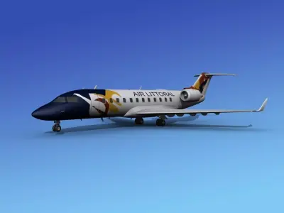 Canadair CRJ100 Air Littoral 3D model