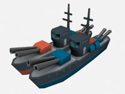 boat low-poly for games mobile Low-poly 3D model
