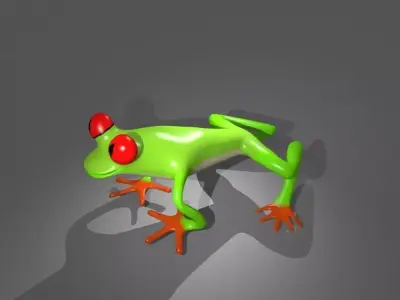 3d frog with eyes Low-poly 3D model