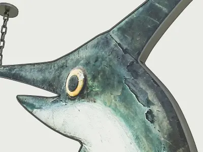 Fish Restaurant Sign 01 3D model