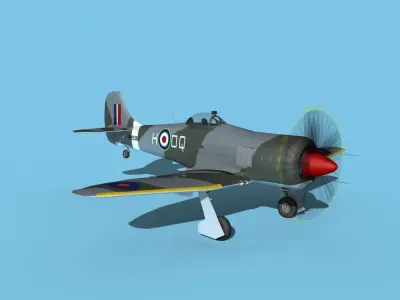 Hawker Tempest MKII V04 RAF 3D model