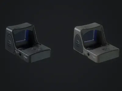 RDS Trijicon Adjustable RMR  and Trijicon Quick Release Mount Low-poly 3D model