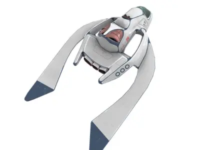 Sci-fi Aircraft Low-poly 3D model