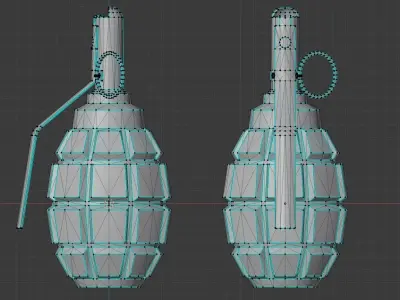 Grenade F-1 Low-poly Low-poly 3D model