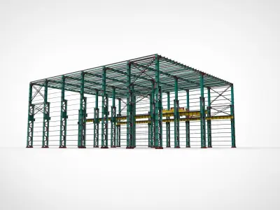 Warehouse Construction Low-poly 3D model