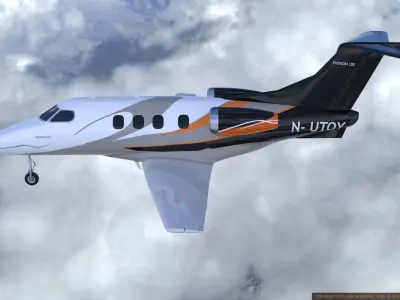 Embraer Phenom 100 private jet detailed 3d model Low-poly 3D model