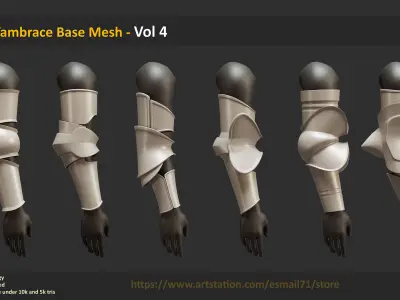 30 Vambrace Base Mesh - Vol 4 Low-poly 3D model