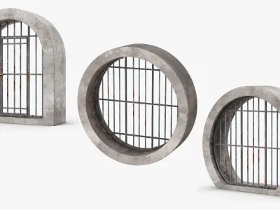 Concrete Sewer Grates Collection 3D model
