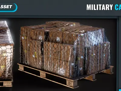 Military Box Cargo Vol 1 Low-poly 3D model