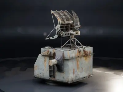 Battleship Gun Fire Control System Director Low-poly 3D model