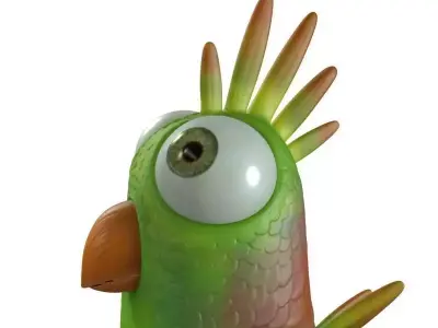 Cartoon Bird Character Low-poly 3D model