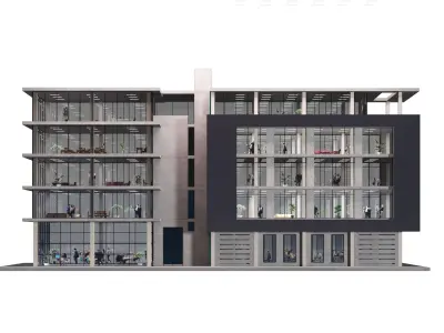 modern apartment building 3D model