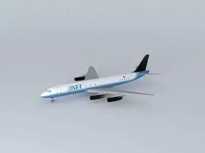 ATI DC 8 62HCF At LAX Free 3D model