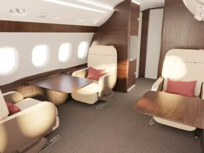 Buisiness jet interior Bej 3D model