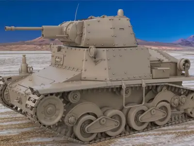 Tank L6 40 Ansaldo Fiat Italian Clay Vray 3D model
