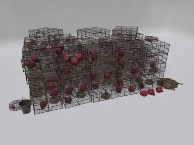 PBR - Swamp Fishing Gear Low-poly 3D model