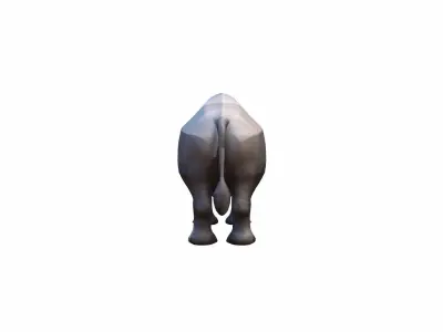 Lone Rhino In The Savanah 3d Model 3D model