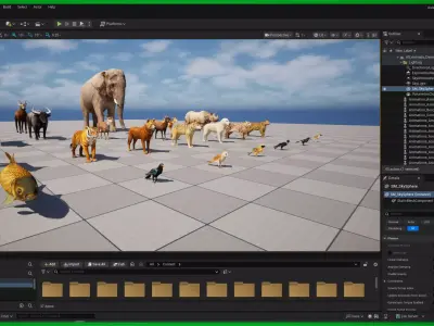 Asian Animals Pack Bundle Low-poly 3D model