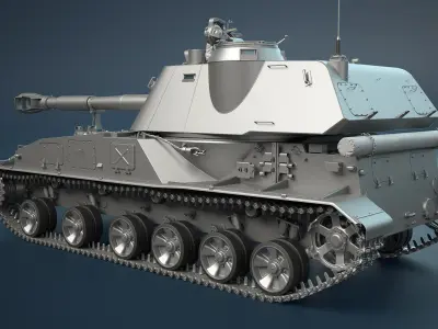 2S3 Akatsiya High-Poly 3D model