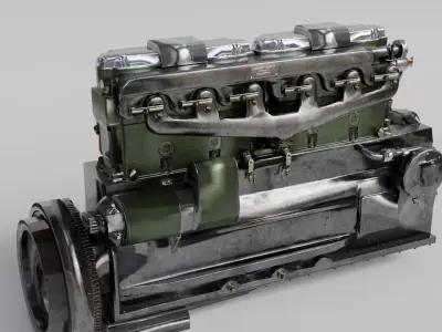vehicle engine 3d model Low-poly 3D model