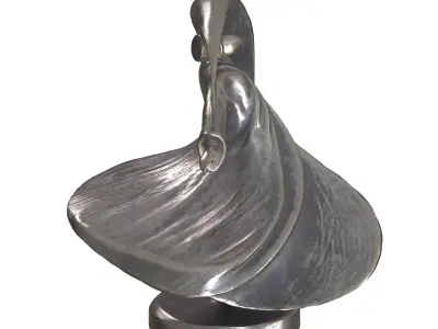 Dancing human metal statues Low-poly 3D model