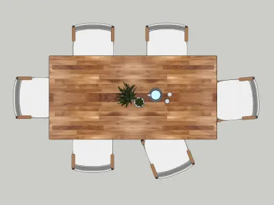 Dining Set 9 B2C Franki 3D model