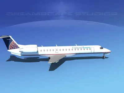 Embraer ERJ-145 Continental Express 3D model