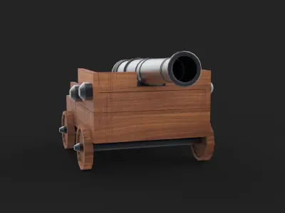 war cannon Low-poly 3D model