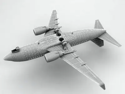  Boeing 737-500 Airliner - Continental 3D model