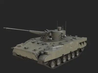 4 coatings of Russian 2S38 Derivatsiya-PVO self-propelled AA gun Low-poly 3D model