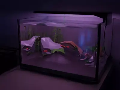 Aquarium Low poly Free low-poly 3D model