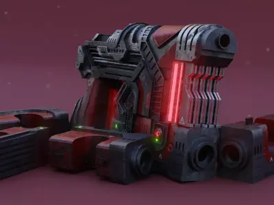 Sci-fi Heavy Handgun 3D model