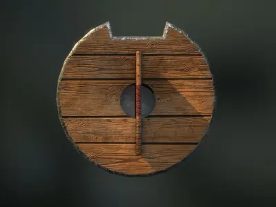 Viking shield kit game ready Low-poly 3D model