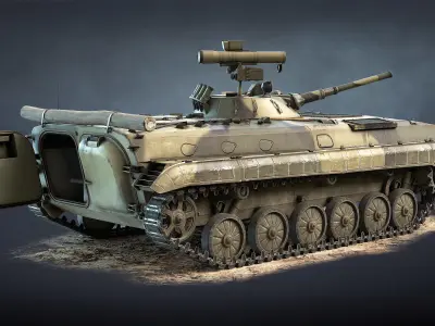 BMP-1 and BMP-1P Low-poly 3D model