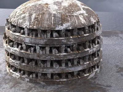 Sci-Fi Dome City Winter 3D model