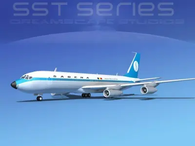 Boeing 707-320 SS Sabena 3D model
