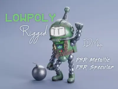 Atomic Bomberman Low-poly 3D model