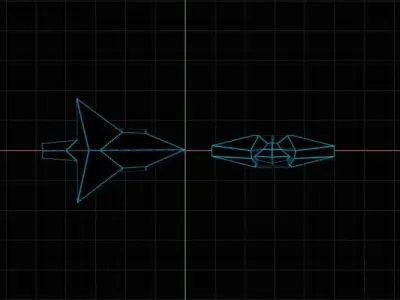 Tech vaporwave for MEGA LOW poly airplane Free low-poly 3D model