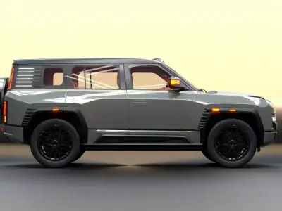 Modern Luxury Electric SUV Rigged 3D Model  Low-poly 3D model