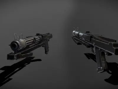 Star wars dc-15s blaster Carbine Low-poly 3D model