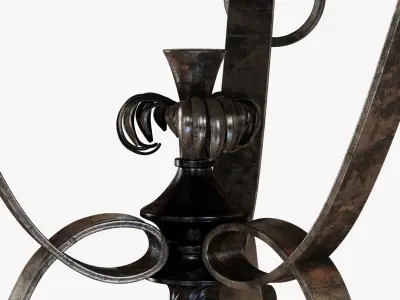 Custom made metal frame table with black basalt polished top 3D model