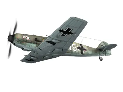 Messerschmitt - BF-109 E - White 15 3D model