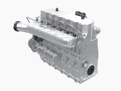 DJ Precision Machine Executioner Diesel engine Low-poly 3D model