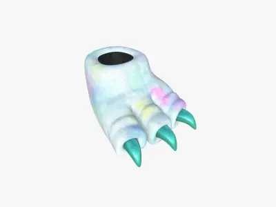 Slippers G10 Colored Dino Paw - Costume Character Design Low-poly 3D model
