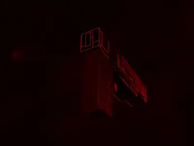 Sci-Fi Gun  Red 3D model