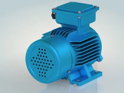 Electric Motor Low-poly 3D model