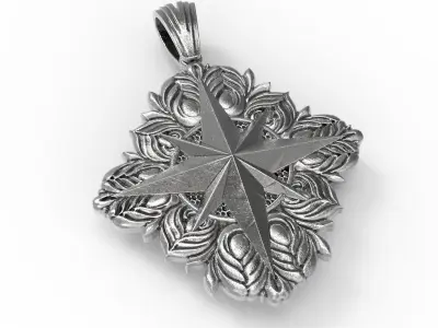 Windrose Star Compass Pendant 3D print model