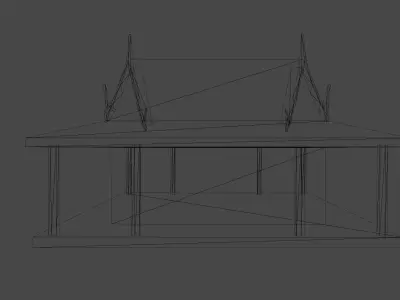 Thai traditional house 05 Low-poly 3D model Low-poly 3D model