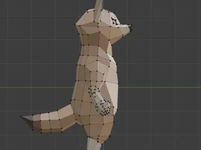 Low Poly Fennec Fox Low-poly 3D model